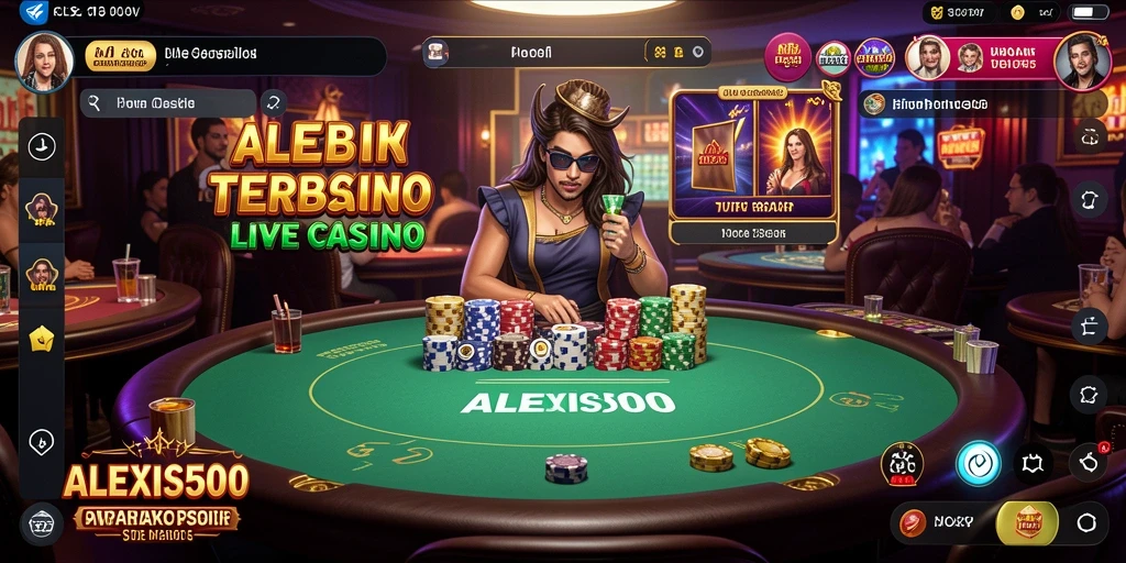 Screenshot utama ALEXIS500 yang menunjukkan dealer langsung dan gameplay yang menarik.