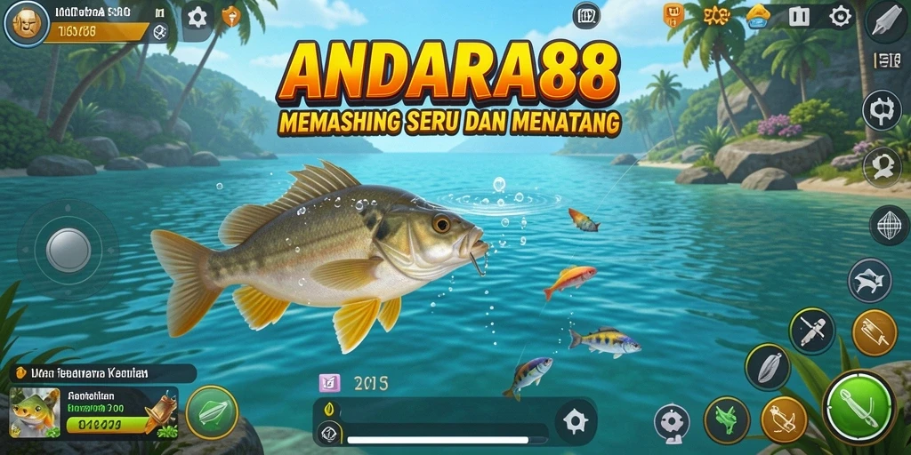 Tampilan gameplay <strong>ANDARA88</strong> menampilkan pengalaman memancing yang memukau.