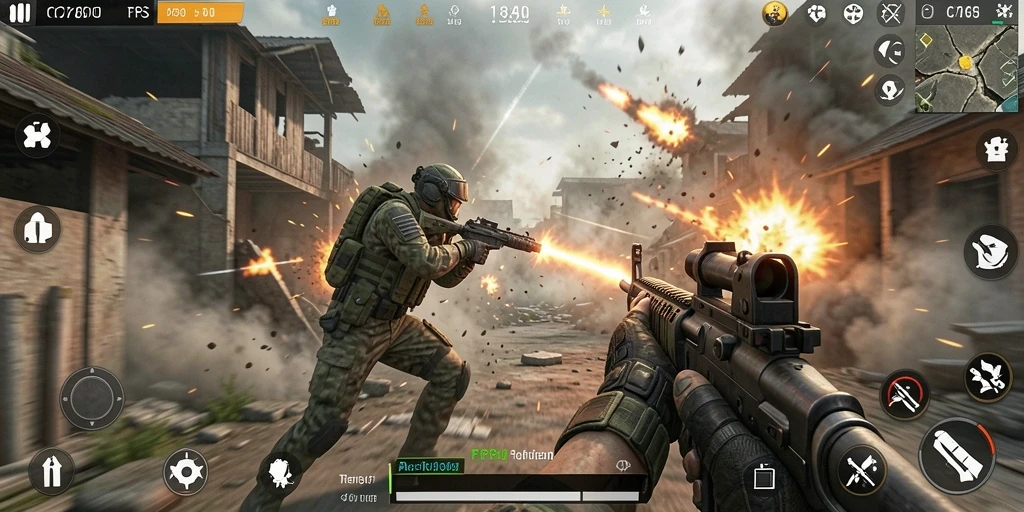 Screenshot C7890 dengan aksi tembak-menembak yang mendebarkan.