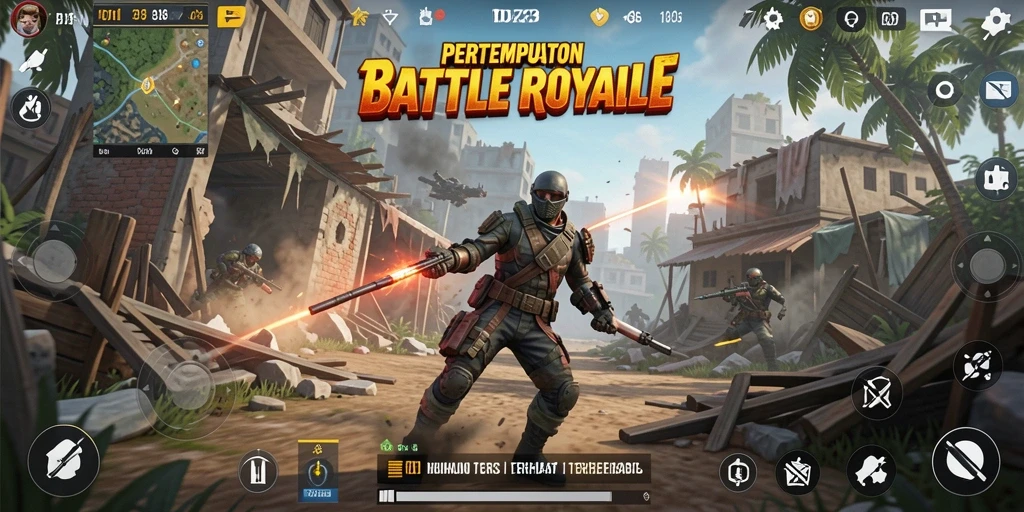 Gameplay seru D73 dengan teman-teman di arena Battle Royale.