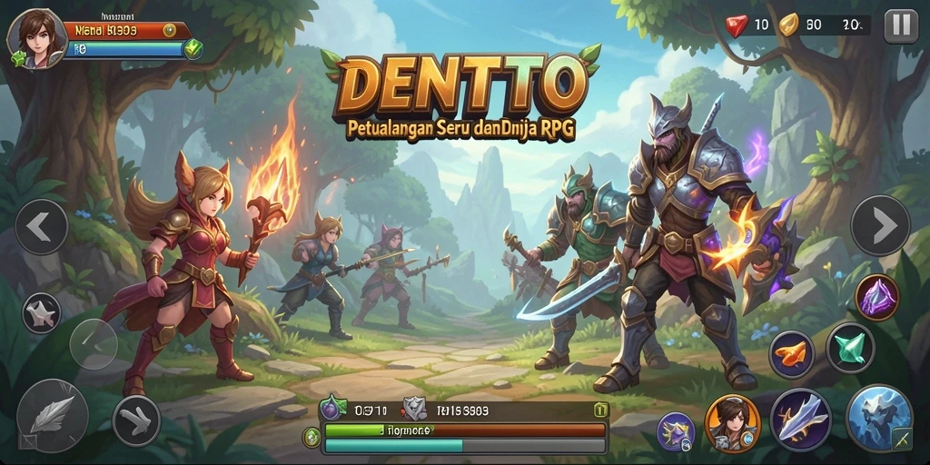 Tampilan gameplay RPG yang menegangkan di DENTOTO.
