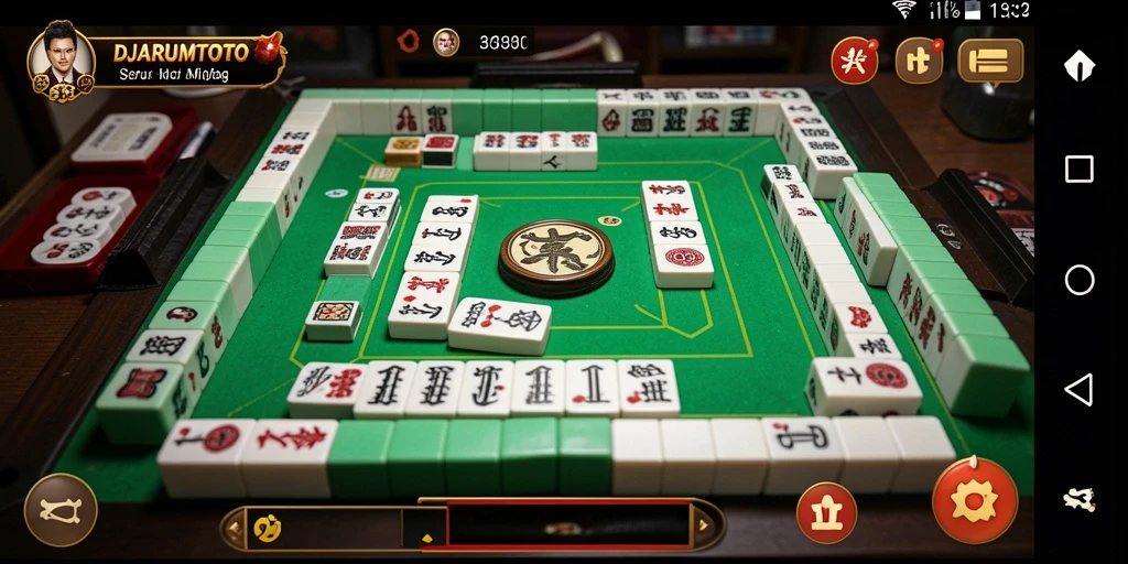 Tampilan antarmuka permainan Mahjong DJARUMTOTO yang menarik.