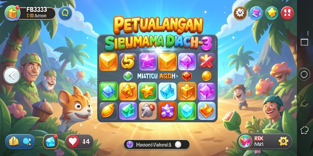 Tampilan menarik gameplay FB333 dengan tantangan Match-3.
