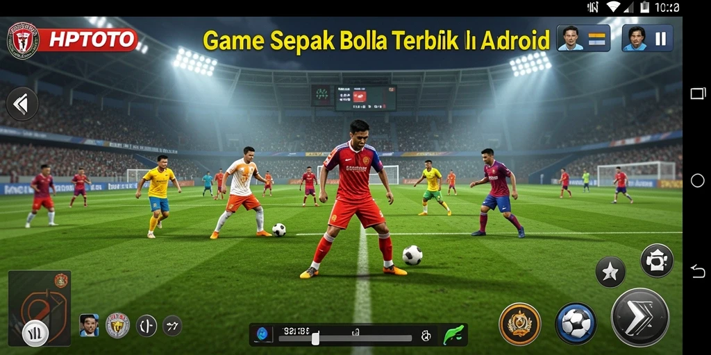 Tangkapan layar gameplay HPTOTO saat pertandingan sepak bola yang seru.