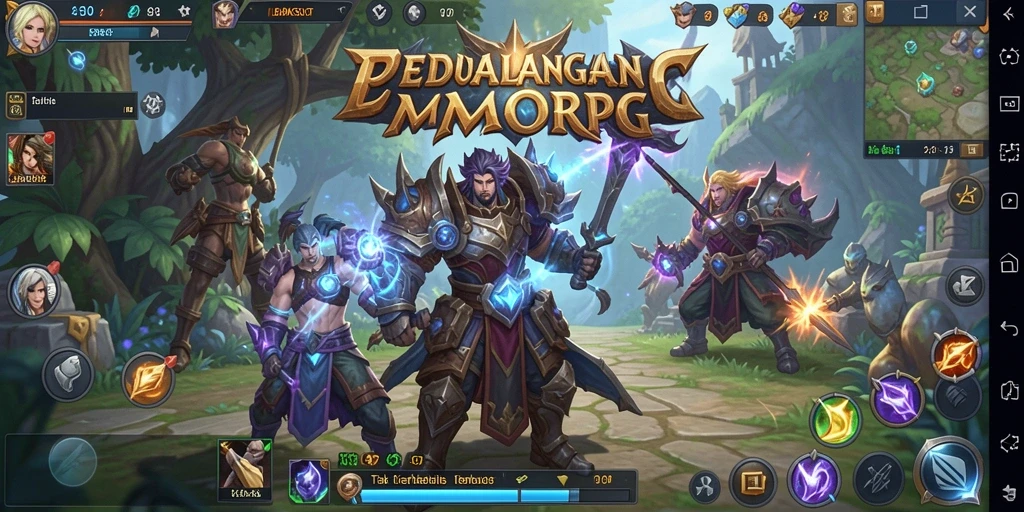 Screenshot gameplay LEDAKSLOT menunjukkan petualangan seru di dunia MMORPG.
