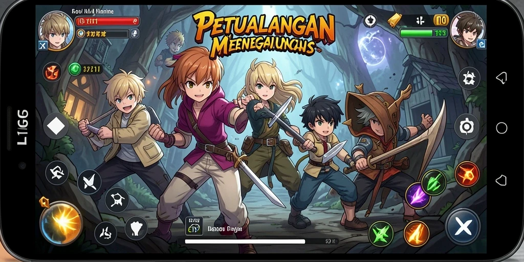 Tangkapan layar dari gameplay LG111 yang menggambarkan aksi seru dalam dunia Anime.