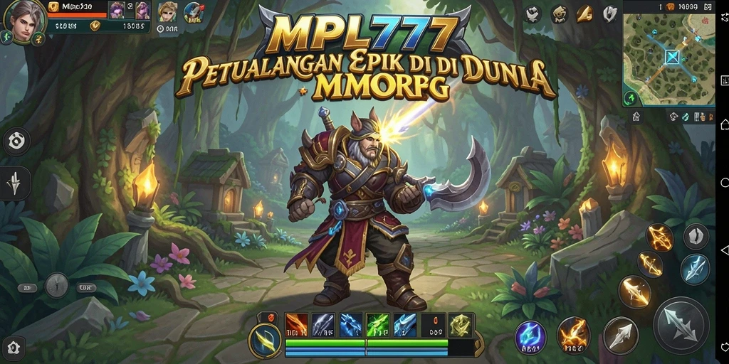 Screenshot gameplay dari dunia MMORPG yang penuh petualangan.