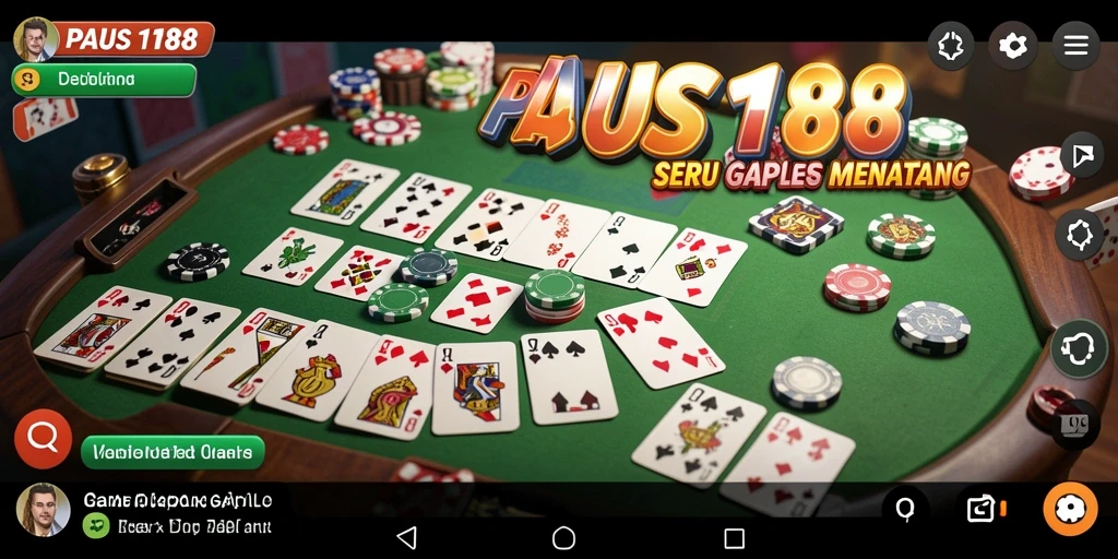 Tampilan gameplay Gaple yang seru di PAUS188.