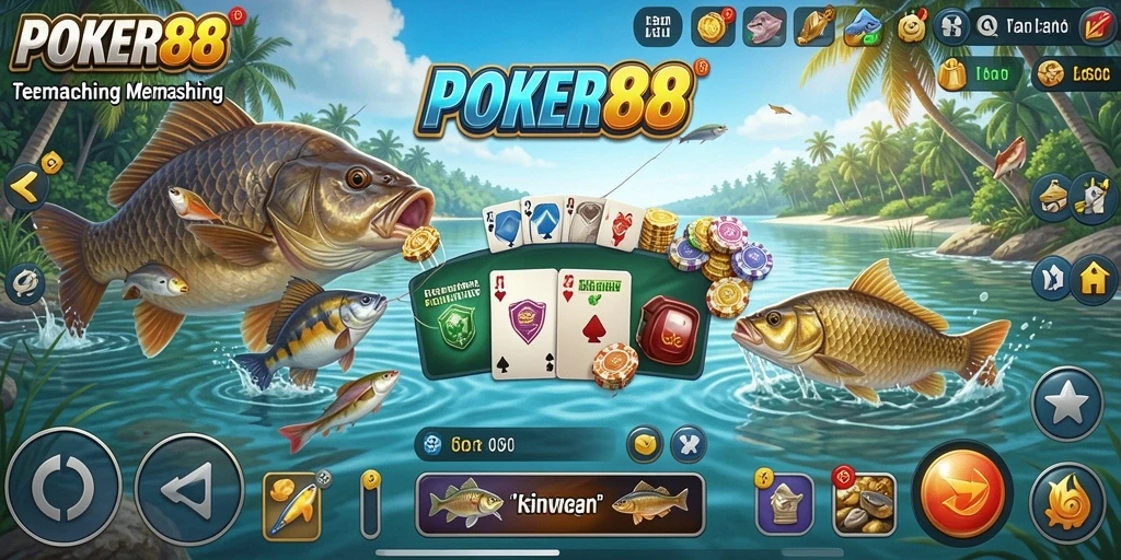 Screenshot gameplay POKER88 menampilkan aksi memancing yang mendebarkan.