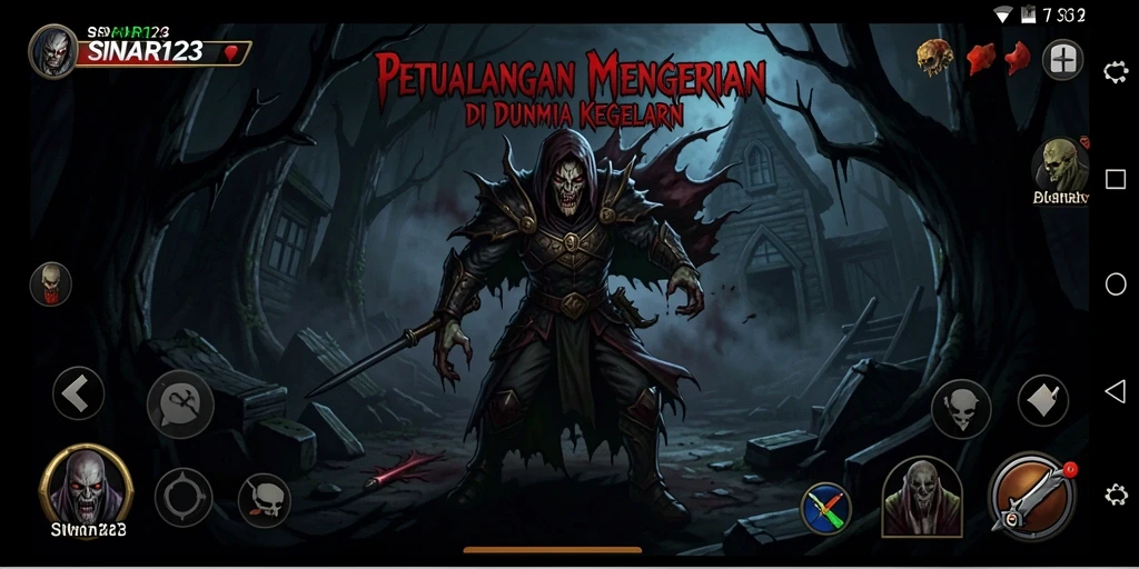 Tampilan gameplay SINAR123 yang menegangkan di tengah kegelapan.