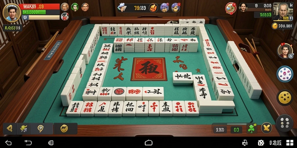Tampilan gameplay WAK89 dengan ubin Mahjong yang colorful.